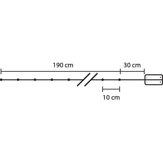 Цепочка MagicHome Christmas Leafdeco, 20x mLED теплый белый, 2xAA, IP 20, внутреннее, освещение, L-1,90 м