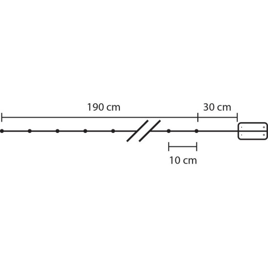 Christmas Light MagicHome Christmas Stardeco CW, 20 m LED cold white, 2xAA, IP20, interior, L-1,9 m