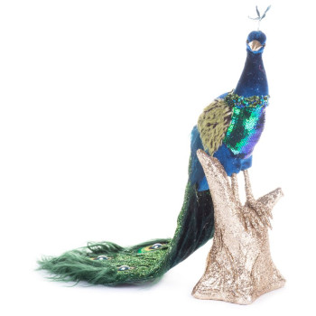 Рождественская фигурка MаgiсHome, Павлин, сине-зеленый, 24x12x32 см.