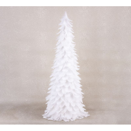 Decoration MagicHome Christmas, Christmas tree made of feathers, white, 24x60 cm Decoration MagicHome Christmas, Christmas tree made of feathers, white, 24x60 cm