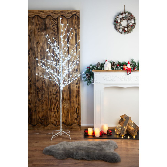 Tree MagicHome Cherry Tree, 180 cm, white, LED cold white, 230 V, IP44, exterior