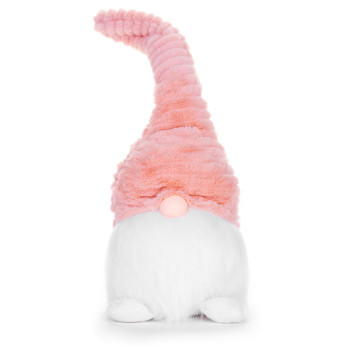 Рождественская фигурка MаgiсHome , Эльф с короткими ногами, ткань, розово-белая, 20x19x58 см.