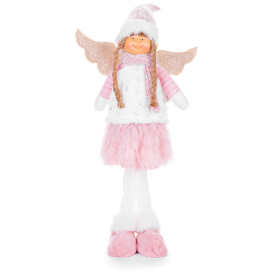 Рождественская фигурка MаgiсHome , Ангел в розовой юбочке, ткань, розово-белая, 29x13x59 см.