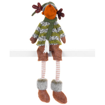 Рождественская фигурка MаgiсHome сhristmаs, Олененок в шортах, ткань, зелено-коричневая, 21x14x70 см