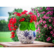 MagicHome dekorācija, Pūce ar puķu podu, zils ornaments, keramika, 26,5x24x27,5 cm MagicHome dekorācija, Pūce ar puķu podu, zils ornaments, keramika, 26,5x24x27,5 cm