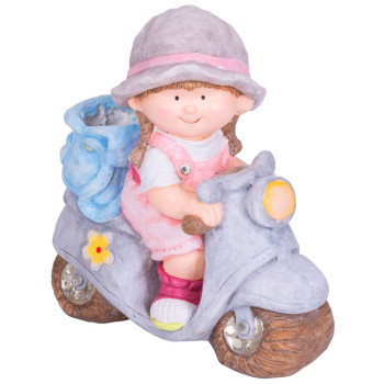 Декоративная садовая фигурка MаgiсHome, Маленькая девочка на самокате, керамика, 36,5x17,5x37,5 см