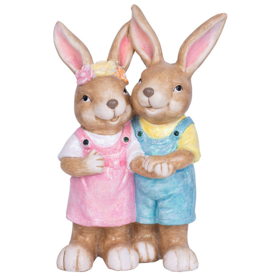 MagicHome decoration, Hare and bunny, ceramic, 34x19x51 cm MagicHome decoration, Hare and bunny, ceramic, 34x19x51 cm