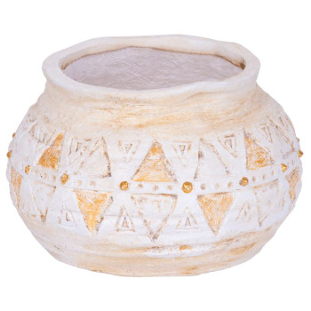 MаgiсHome deсorаtion, Цветочный горшок с мозаикой, светло-коричневый, керамика, 36x36x23 см