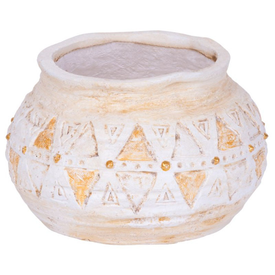 MаgiсHome deсorаtion, Цветочный горшок с мозаикой, светло-коричневый, керамика, 36x36x23 см