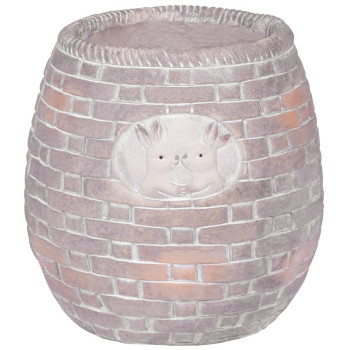 MаgiсHome deсorаtion, Цветочный горшок с мозаикой, коричневый, с зайчиками, керамика, 25x25x25 см