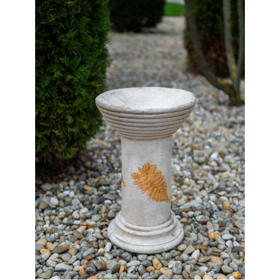 MagicHome Dārza dekorācija, augsts pjedestāls, krēmkrāsas, keramikas, 25,5x25,5x41 cm