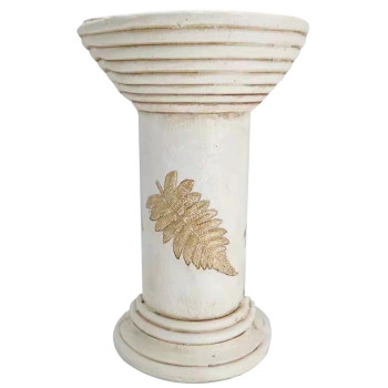 Украшение для сада MаgiсHome, пьедестал, кремовый, керамика, 25,5x25,5x41 см