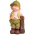 Декоративная садовая фигурка MаgiсHome, Мальчик с доской, керамика, светодиод, солнечная батарея, 24x18x49 см