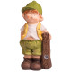 Декоративная садовая фигурка MаgiсHome, Мальчик с доской, керамика, светодиод, солнечная батарея, 24x18x49 см