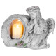 MagicHome decoration, Angel praying with candle, 1xLED, polyresin, for grave, 28x13x21.5 cm