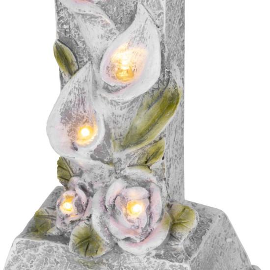 Decoration MagicHome, Cross, LED, polyresin, for the grave, solar, 15x9.5x32 cm