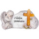 MagicHome decoration, Angel with a cross, polyresin, for the grave, solar, 20.5x11x11 cm,