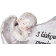 MagicHome decoration, Angel with a cross, polyresin, for the grave, solar, 20.5x11x11 cm,