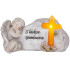 MagicHome decoration, Angel with a cross, polyresin, for the grave, solar, 20.5x11x11 cm,