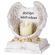 MagicHome decoration, Angel wings on a book with a candle, 1xLED, polyresin, for the grave, 18x13.5x20 cm