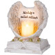 MagicHome decoration, Angel wings on a book with a candle, 1xLED, polyresin, for the grave, 18x13.5x20 cm