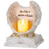 MagicHome decoration, Angel wings on a book with a candle, 1xLED, polyresin, for the grave, 18x13.5x20 cm