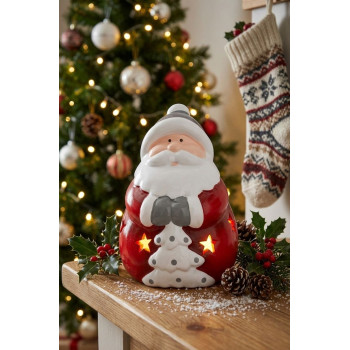 Ziemassvētku rotājumi MagicHome Christmas, Ziemassvētku vecītis, LED, terakota, 8,5x8,2x12,5 cm Ziemassvētku rotājumi MagicHome Christmas, Ziemassvētku vecītis, LED, terakota, 8,5x8,2x12,5 cm
