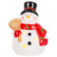 MagicHome Christmas decoration, Smiling Snowman, LED, terracotta, 8.5x8.2x12.5 cm MagicHome Christmas decoration, Smiling Snowman, LED, terracotta, 8.5x8.2x12.5 cm