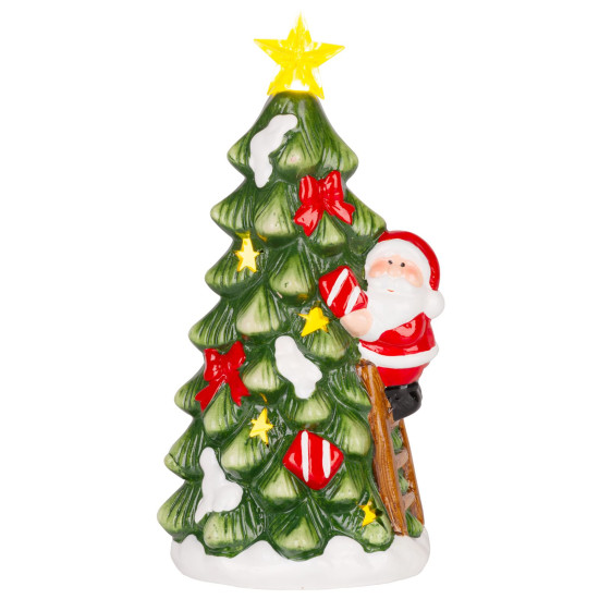MagicHome Christmas rotājums, eglīte ar Ziemassvētku vecīti, LED, terakota, 11x8,7x21,8 cm MagicHome Christmas rotājums, eglīte ar Ziemassvētku vecīti, LED, terakota, 11x8,7x21,8 cm