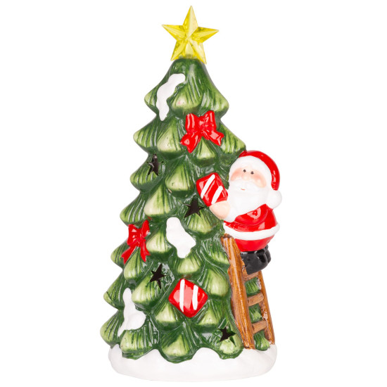 MagicHome Christmas rotājums, eglīte ar Ziemassvētku vecīti, LED, terakota, 11x8,7x21,8 cm MagicHome Christmas rotājums, eglīte ar Ziemassvētku vecīti, LED, terakota, 11x8,7x21,8 cm