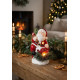 MagicHome Christmas decoration, Santa with bristles, LED, terracotta, 10x8.2x13.7 cm