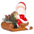 MagicHome Christmas decoration, Santa on a sleigh, LED, terracotta, 12.6x8.5x11.5 cm