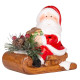 MagicHome Christmas decoration, Santa on a sleigh, LED, terracotta, 12.6x8.5x11.5 cm