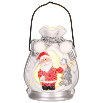 Рождественская фигурка MаgiсHome, Санта в упаковке, LED, терракота, 9,8x8,8x12,8 см