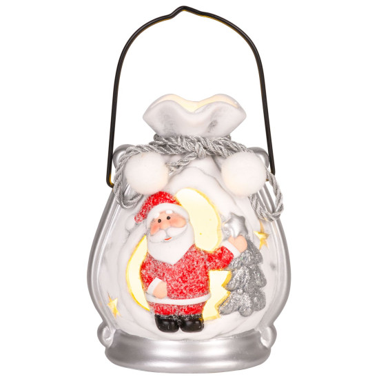 MagicHome Christmas decoration, Santa in a package, LED, terracotta, 9.8x8.8x12.8 cm MagicHome Christmas decoration, Santa in a package, LED, terracotta, 9.8x8.8x12.8 cm