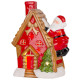 Decoration MagicHome Christmas, House with Santa on the roof, LED, terracotta, 2xAAA, 27x13x34 cm