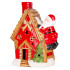 Decoration MagicHome Christmas, House with Santa on the roof, LED, terracotta, 2xAAA, 27x13x34 cm
