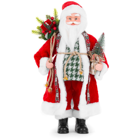 Рождественское украшение MagicHome, Санта с мешком подарков и елкой, керамика, 46 см Рождественское украшение MagicHome, Санта с мешком подарков и елкой, керамика, 46 см