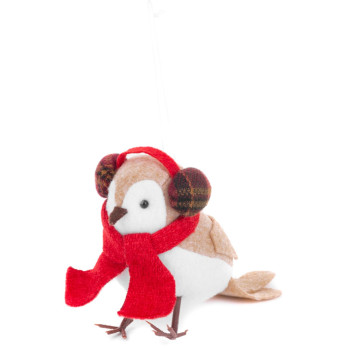 MagicHome Christmas rotājums, Putns ar šalli, 12 cm