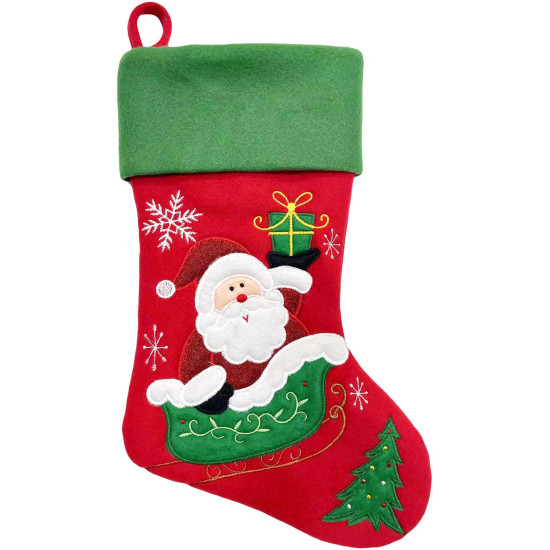MagicHome Christmas rotājums, Zeķe ar Ziemassvētku vecīti, 41 cm MagicHome Christmas rotājums, Zeķe ar Ziemassvētku vecīti, 41 cm