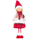 MagicHome Christmas Ziemassvētku rotājumi, Meitene ar sarkanu šalli, audums, sarkanbalts, 31x18x90 cm