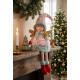 MagicHome Christmas Ziemassvētku rotājumi, Eņģelis ar sarkanām kurpēm un garām kājām, audums, rozā-zaļš, 16x10x71 cm MagicHome Christmas Ziemassvētku rotājumi, Eņģelis ar sarkanām kurpēm un garām kājām, audums, rozā-zaļš, 16x10x71 cm