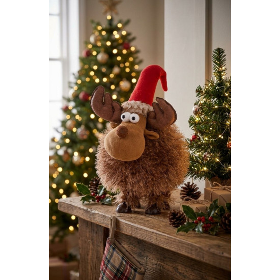 MagicHome Christmas Ziemassvētku rotājumi, kupls ziemeļbriedis, brūns, audums, 22x20x41 cm MagicHome Christmas Ziemassvētku rotājumi, kupls ziemeļbriedis, brūns, audums, 22x20x41 cm