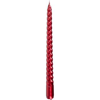 MagicHome Christmas candle, 25 cm, pack. 2 pcs, red, spiral, twisted