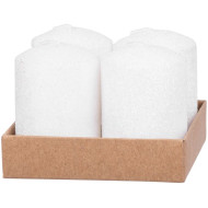 Рождественская свеча MаgiсHome, 4x6 см, в пачке. 4 шт, белые, с блестками.