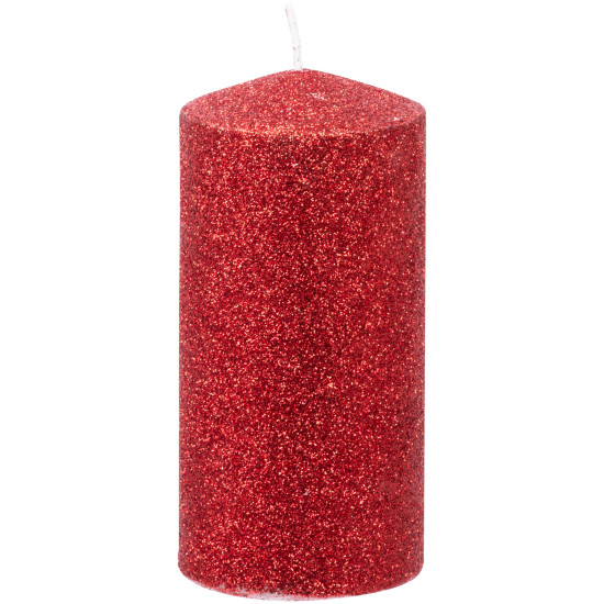 MagicHome Ziemassvētku svece, 5,5x12 cm, sarkana