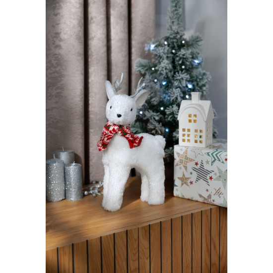 MagicHome Christmas candle, 5.5x12 cm, cylindrical, silver, with glitter MagicHome Christmas candle, 5.5x12 cm, cylindrical, silver, with glitter