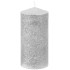 MagicHome Christmas candle, 5.5x12 cm, cylindrical, silver, with glitter