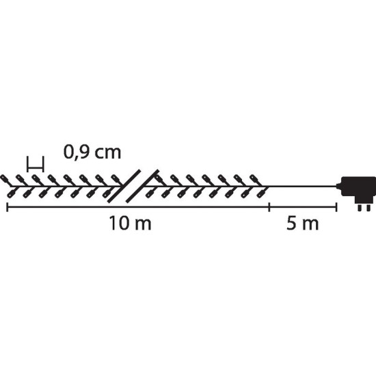 Рождественская гирлянда MаgiсHome, 1120 светодиодов теплого белого цвета, простое освещение, 230 В, 50 Гц, Iр44, внешнее освещение, L-10 м