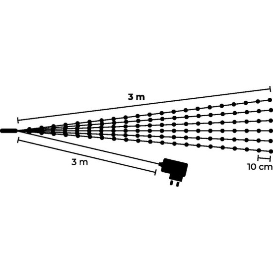 Ķēde MagicHome Christmas Twisted Stars 360S, 230V, IP44, auksti balts, āra, apgaismojums, L-3 m